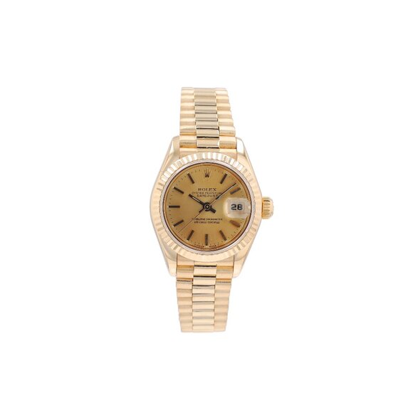 Rolex Accessories - Rolex Datejust  69178 26mm Champagne Index Dial Fluted Bezel President Band